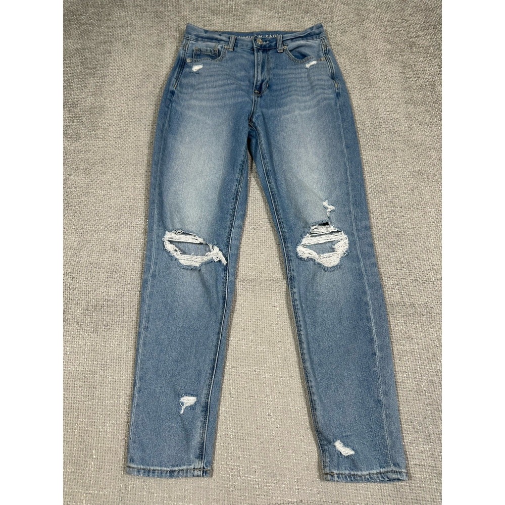 American Eagle‎ Jeans Womens 0 26x28 Blue Mom Distressed